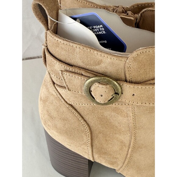 New Sonoma Sonja Suede Booties Women's 8 M Side Zip Ankle Heeled Shoes - Picture 12 of 16